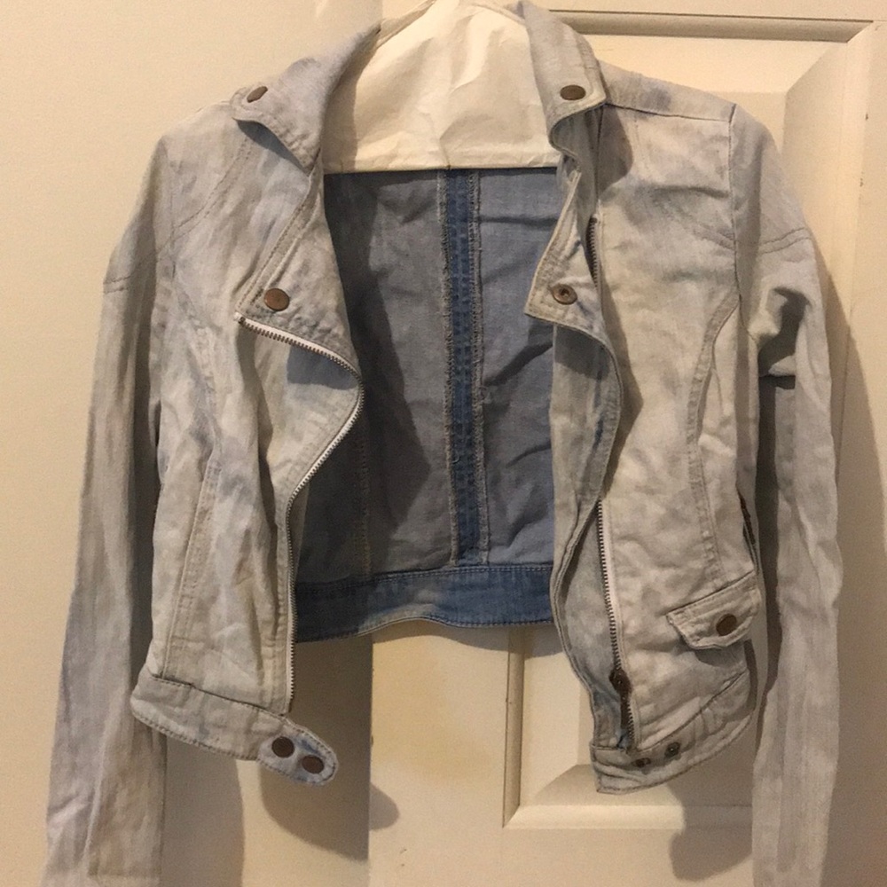 light blue jean jacket